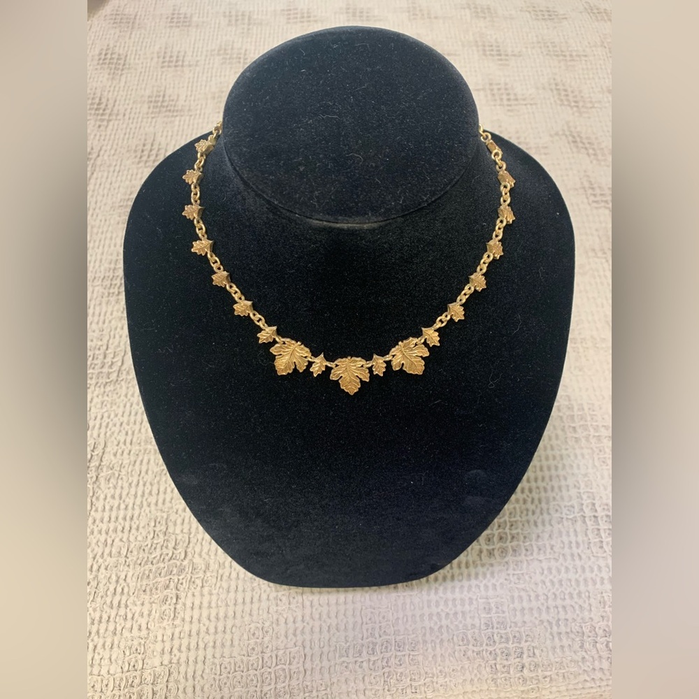 St. John Elegant Gold Plated Maple Leaf Necklace